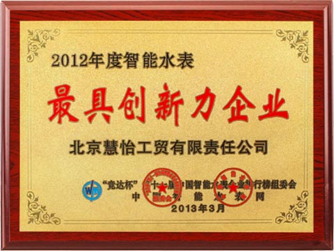 2012年智能水表最具创新力企业