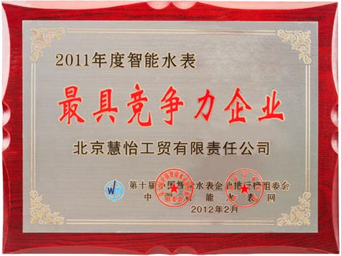 2011年度智能水表最具竞争力企业